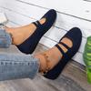 Women's Summer New Flat Single Shoes Women's Shallow Peas Shoes Cool Breathable Mom Shoes Large Size Casual Shoes