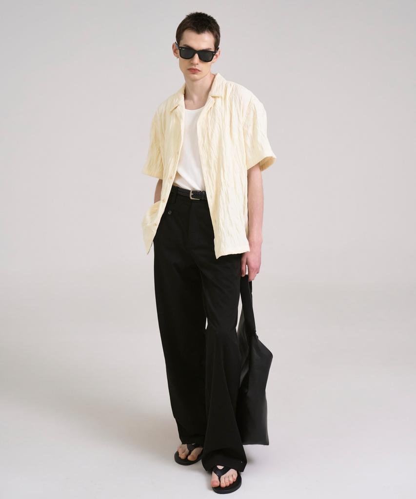 SSIN AND LEE Coastal Crinkle Open Half Shirt Ivory