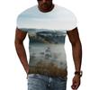 Letní Nové 3D Vzor Moře Mraků pánské tričko Módní Ležérní Potisk Trendová trička Osobnostní Pohledná grafická trička