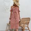 Summer women's casual simple style one-word shoulder dress