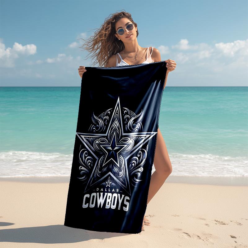 1 Stück Dallas Cowboys Strandtuch, Bequem und Dick, und Schwimm-/Bade-/Picknick-/Campingtuch, Geeignet für Strand am Meer