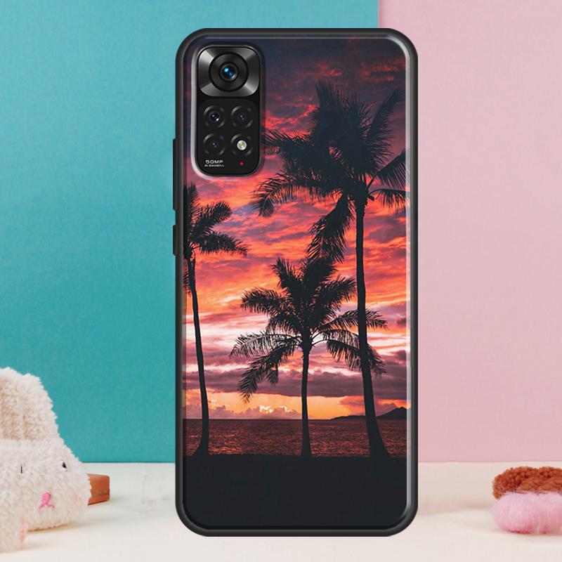 Summer Beach Sunset Palm Tree Case For Xiaomi Redmi Note 14 13 12 Pro 11 9 10 9S 10S 11S 12S Redmi 14C 13C 10C 12C Cover