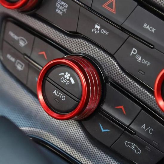 For 11- Chrysler 300/Charger Red Air Conditioner Switch Knob Trim Ring Cover