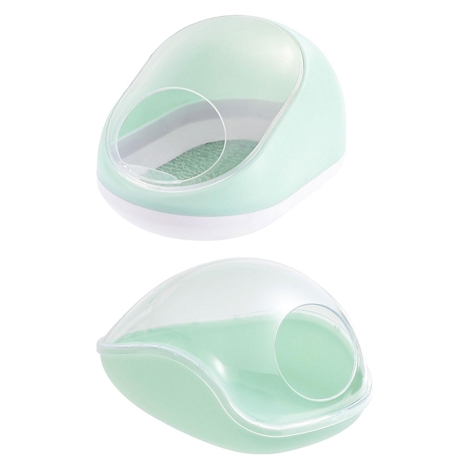 Hamster Sand Bath Toilet Sand Bath Container, Hamster House Chinchilla Habitat for Ferret, green and white