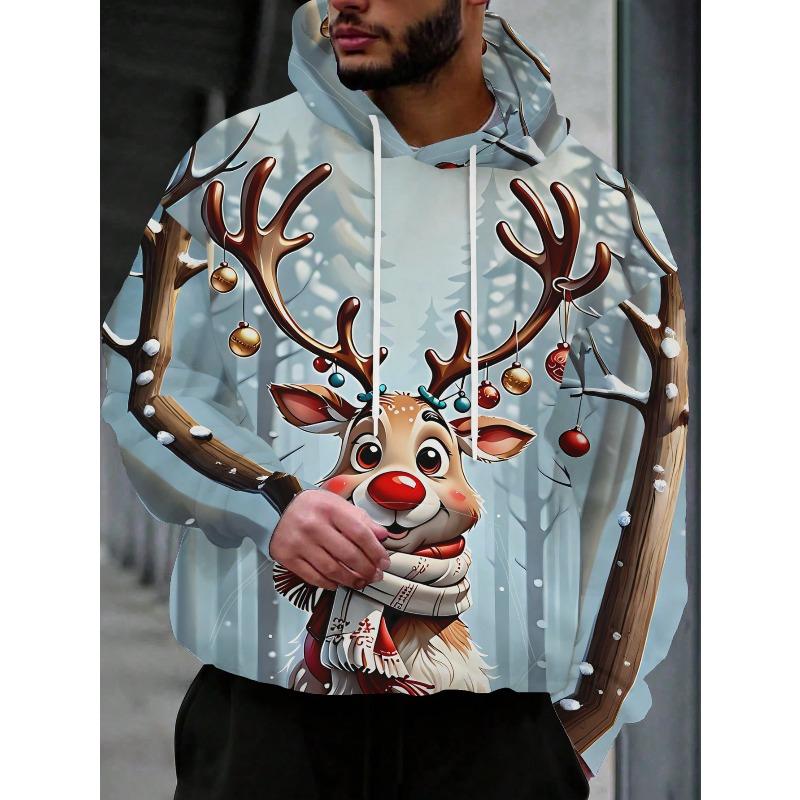 Men's Autumn and Winter 3D Printed Hooded Fashion Versatile Trend Breathable Casual Hoodies & Sweatshirts (men’s)