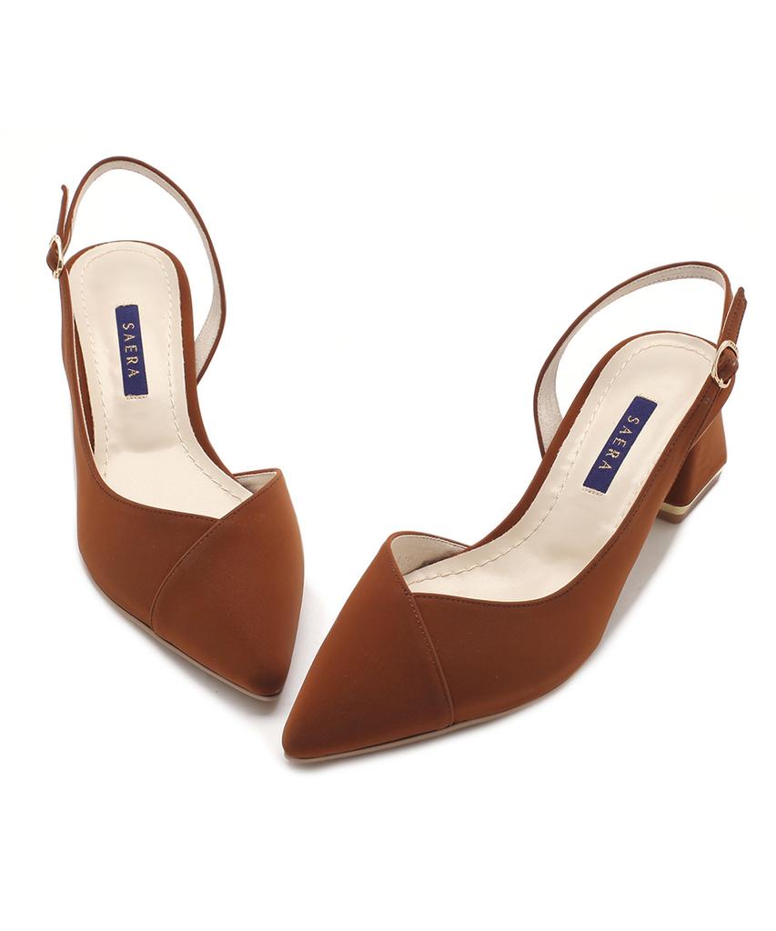 Saera Modern V-Cut Metallic Heel Slingback K56G002 (A Type)