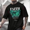 Faith Graphic Design Motorcycle Printed T-Shirt Men's Fashion Short Sleeve Exquisite Design Essential Top Tees