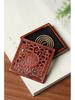 Sandalwood Ming & Qing Antique-Style Carved Incense Box and Burner, Solid Wood Zen Tea Ceremony Holder