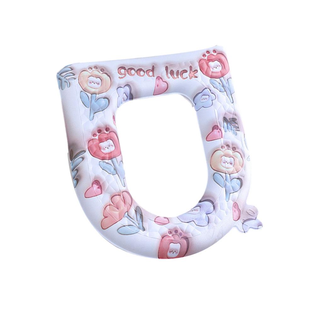 Toilet Seat Cover Cute Cartoon Pattern Closestool Mat Warm Seat Toilet Lid Cushion Bathroom Accessories Washable Toilet Sof Z6N5