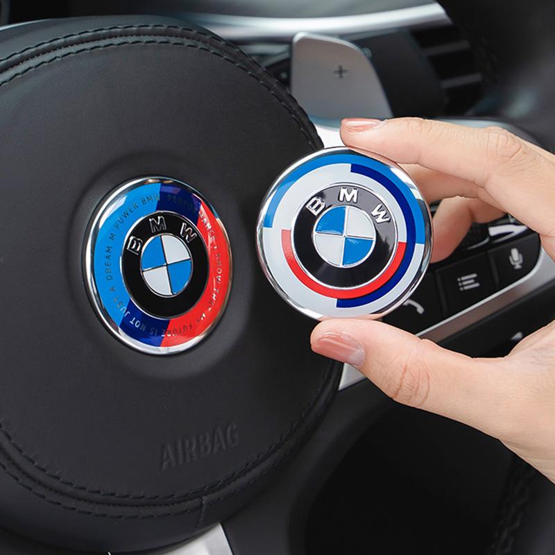 2026 Hot 1PC Car Steering Wheel Logo Emblem Aluminum Sticker For BMW M3 M4 M5 G42 G30 G20 E39 E36 E87 E53 F44 F07 F34 G15 G16 G23 G22 F30 Jdsg40