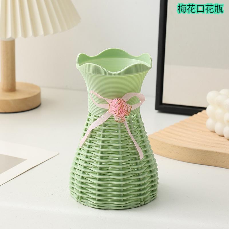3pcs Water Ripple Plastic Vase Home Living Room Office Flower Arrangement Decoration Crafts Wedding Table Center Vase Ornament