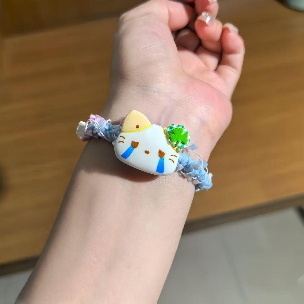 Charming Four-Leaf Clover Kitten Hair Tie – High Elastic Cartoon Hairband for Girls