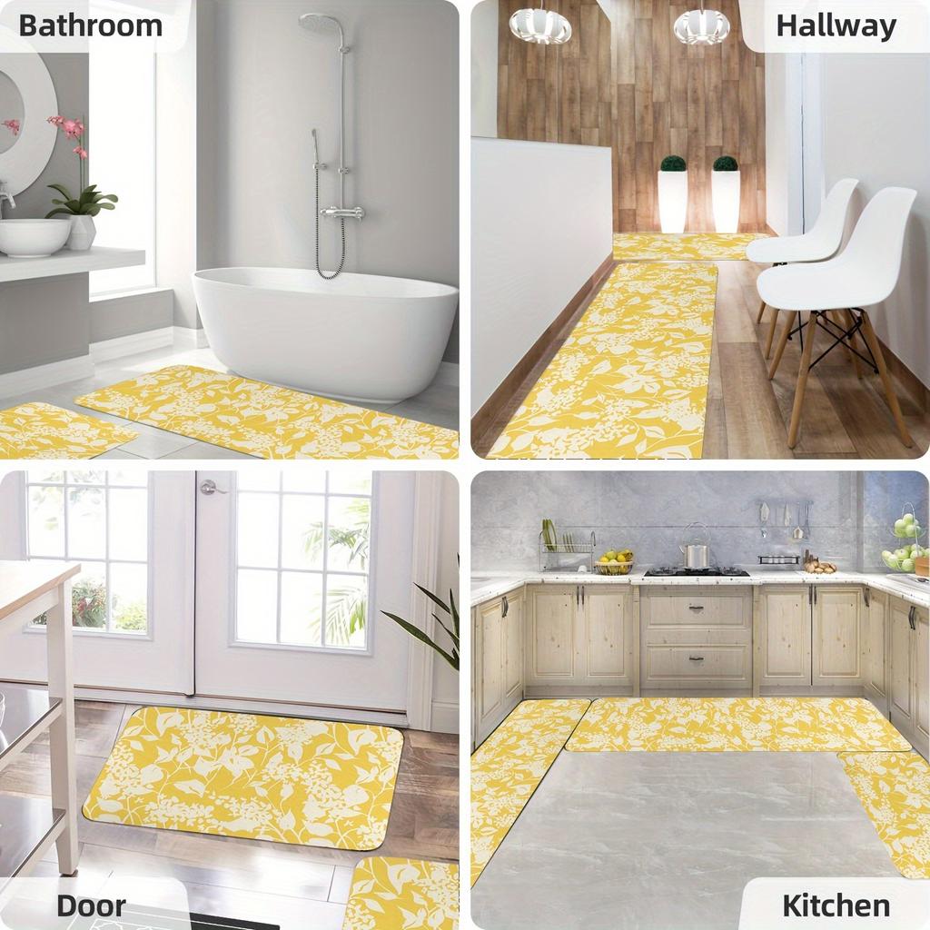 1PC Mosaic Pattern Kitchen Rug Non-Slip Door Mats Pop Design Bathroom Rug Bath Mat Carpet for Home Sink Laundry Decor