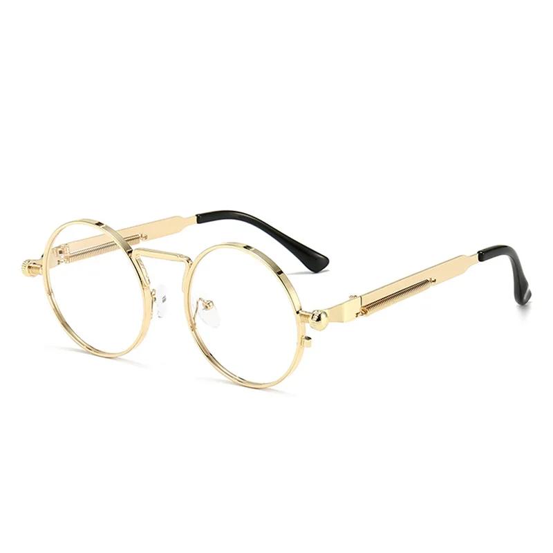Ретро Панк Весенние Круглые Солнцезащитные Очки Мужские Металлические Очки для Зрения Солнцезащитные Очки Женские 0 -0.5 -0.75 До -6.0 0