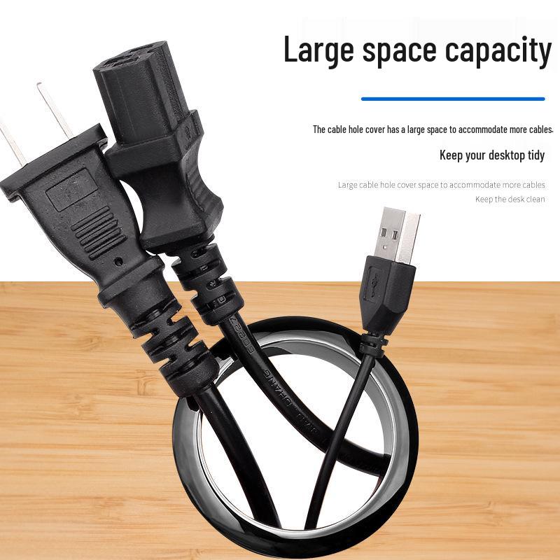 ABS Plastic Round Desktop Cable Grommet Cover, Wire Management Ring