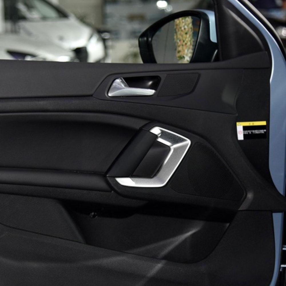 2pcs for Peugeot 308s 2014 - 2018 Car Inner Door Handle Cover Door Bowl Frame Trim Sticker Interior Decoration Accessories