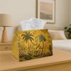 1pc Tropical Jungle Tissue Box Holder Compatible for Tissues/Roles/Sheets - Multifunctional Napkin Dispenser & Decorative Organizer with Exotic Plants