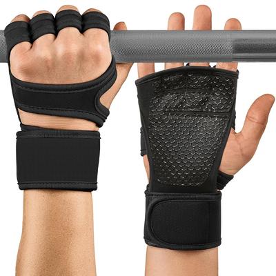 1 Pair Weight Lifting Gloves,Built-In Wrist Wraps Full Palm Protection,Grip Great For Pull Ups Cross Training Fitness Men&Women
