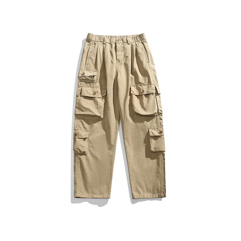 New men's overalls casual pants loose pants trendy brand men's wide-leg multi-pocket trousers simple men's clothing