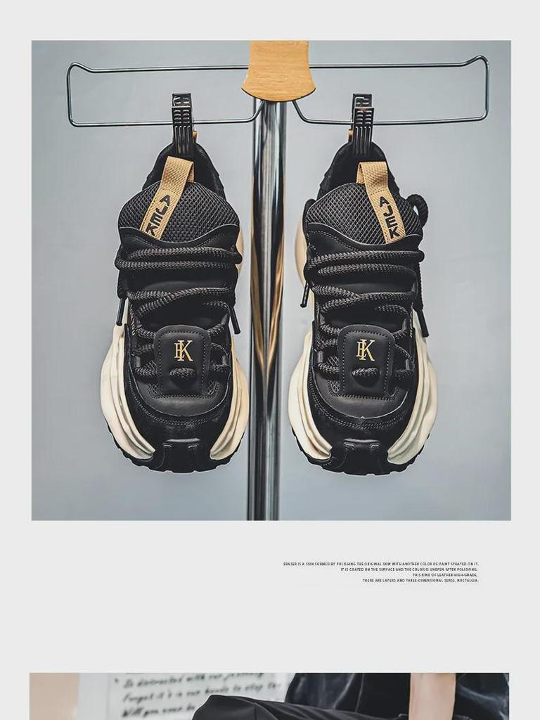 Xuheng Men's Summer Mesh Sneakers: Breathable, Thick Sole, Height-Enhancing, Non-Slip, Stylish for Leisure and Running