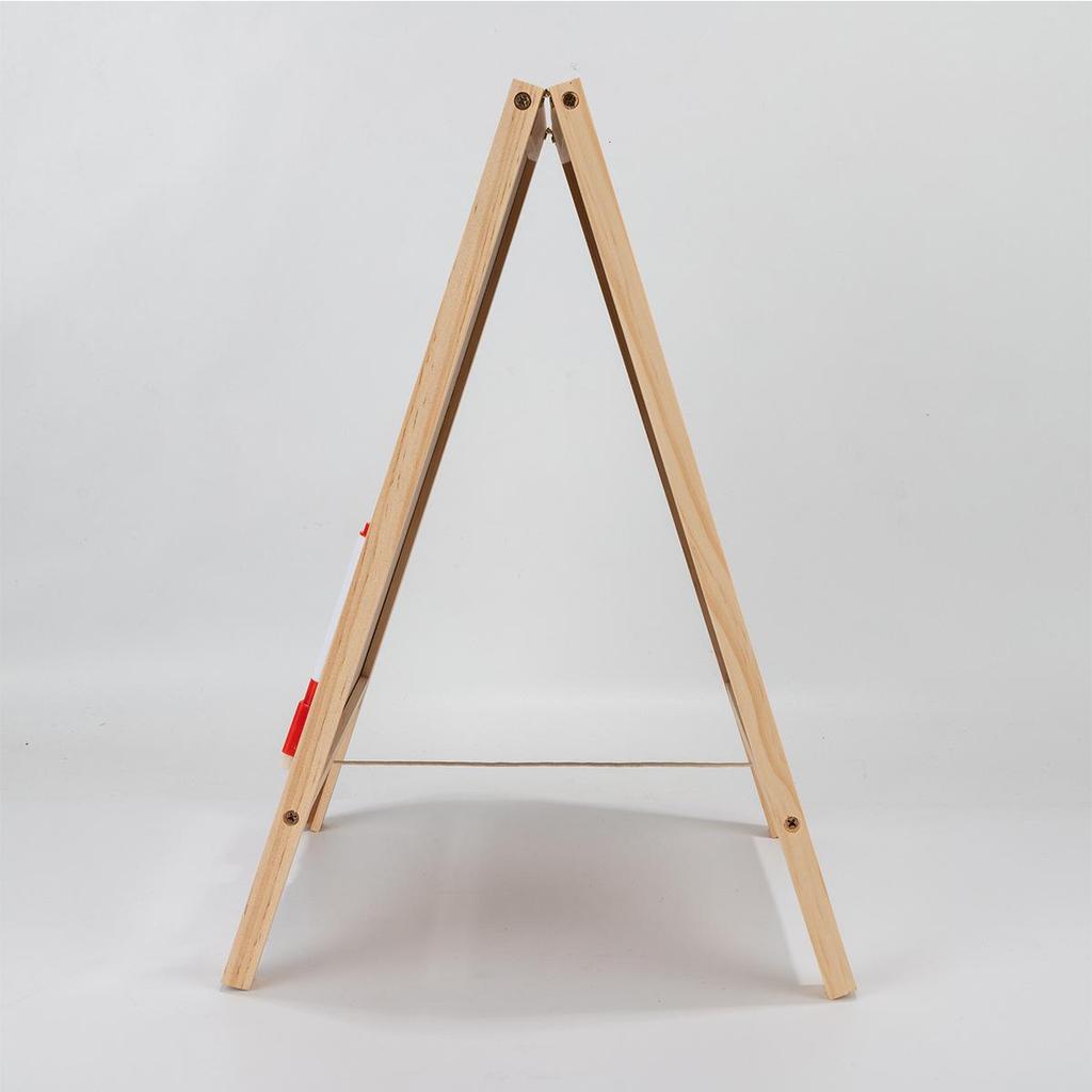 Double-Sided Foldable Wooden Magnetic Easel & Blackboard for Writing, Drawing, and Valentine's Day Decor