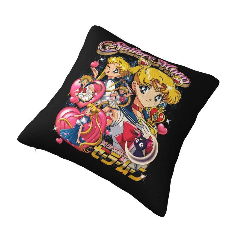 Custom Sailors Moon Cartoon Cushion Cover 45x45cm Animes Velvet Modern Throw Pillow Case