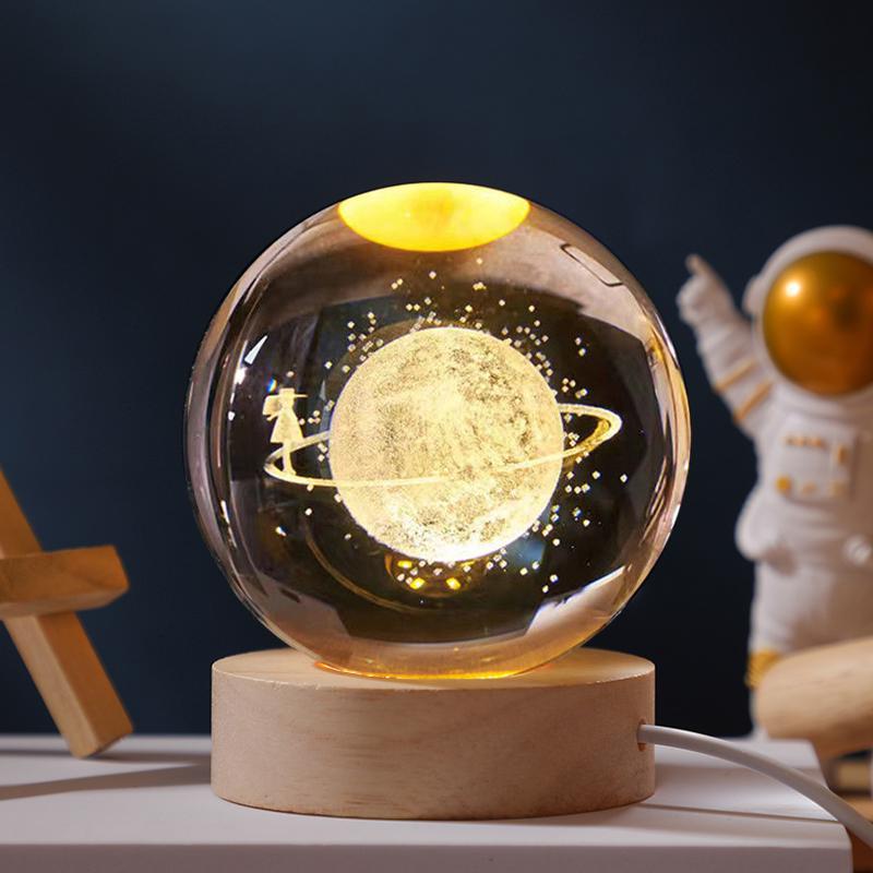 Luminous Starry Sky Crystal Ball Night Light - Creative Glass Ball Gift for Teacher's Day or Birthday Decoration.