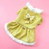New Dog Princess Dress Autumn/Winter Teddy Bear Bibi Pomeranian Thickened Fleece-lined Small Dog Cat Plush Clothes New Year