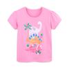 Mädchen T-Shirt Niedlicher Tierprint Kinder Sweatshirt Gestrickt Rundhalsausschnitt Mädchen Kurzarm Oberteil