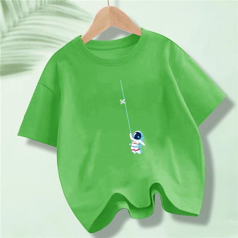New Summer Kids Clothes Funny Astronaut Print Cartoon T Shirt Streetwear Cotton Tops Children Boys Clothes Short Sleeve Tees
