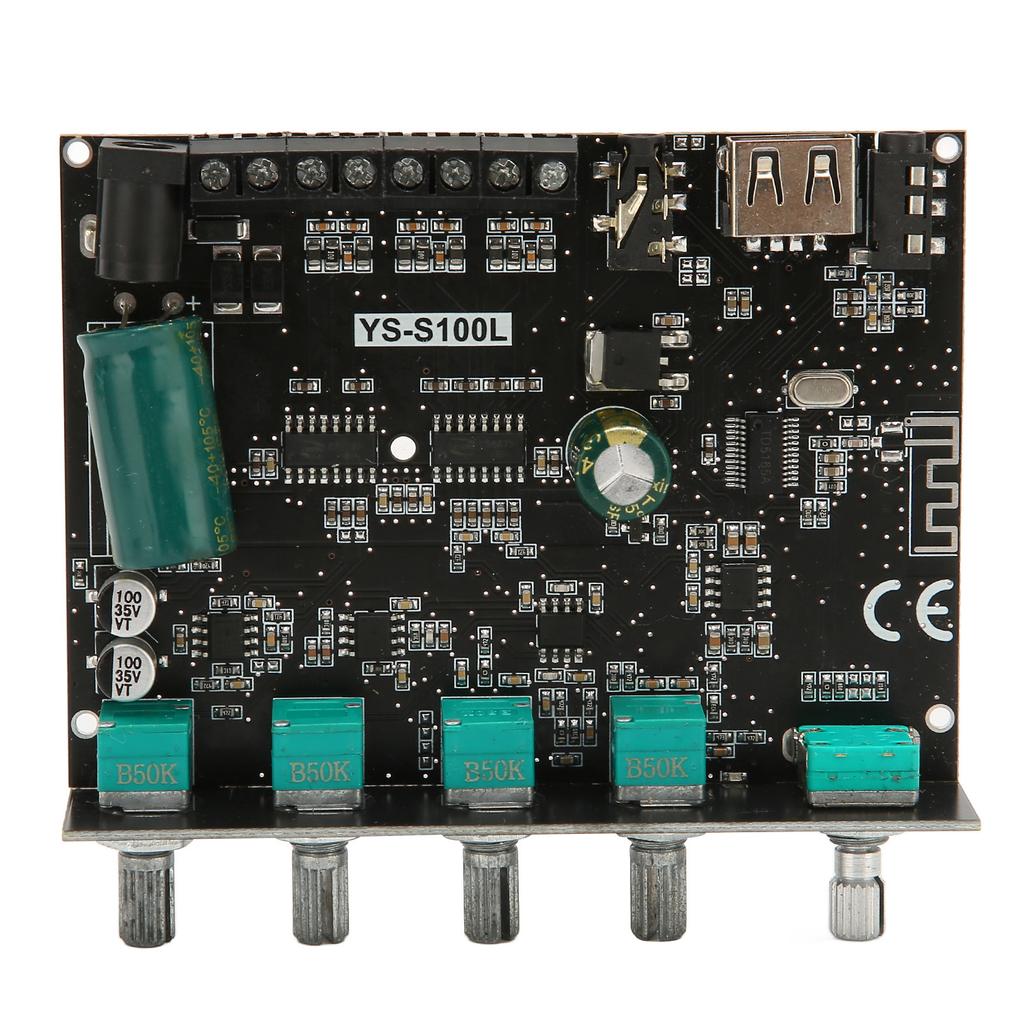 Bluetooth Amplifier Board 2.1 Channel 50W 50W 100W Wireless Subwoofer Amp Module with Treble Bass Control 12‑24V