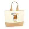 Tote Bag - PLANETEE - Joëlle Bas Les Pattes Tigre - Printed France Jute - Sturdy Handles - Eco-responsible