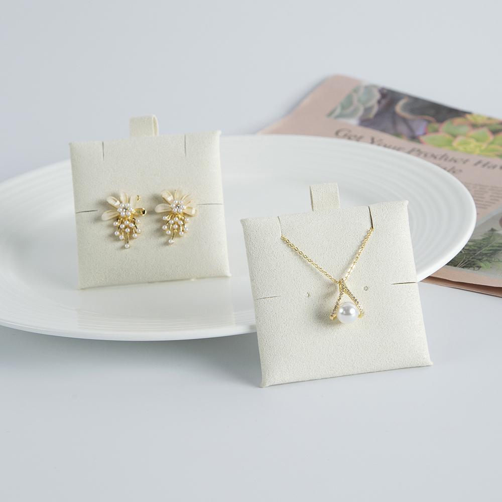 

5pcs 6x6cm Beige Microfiber Handmade Jewelry Packaging Necklace Earring Bracelets Display Card Jewelry Box Pouch Insert Pad 6x6cm