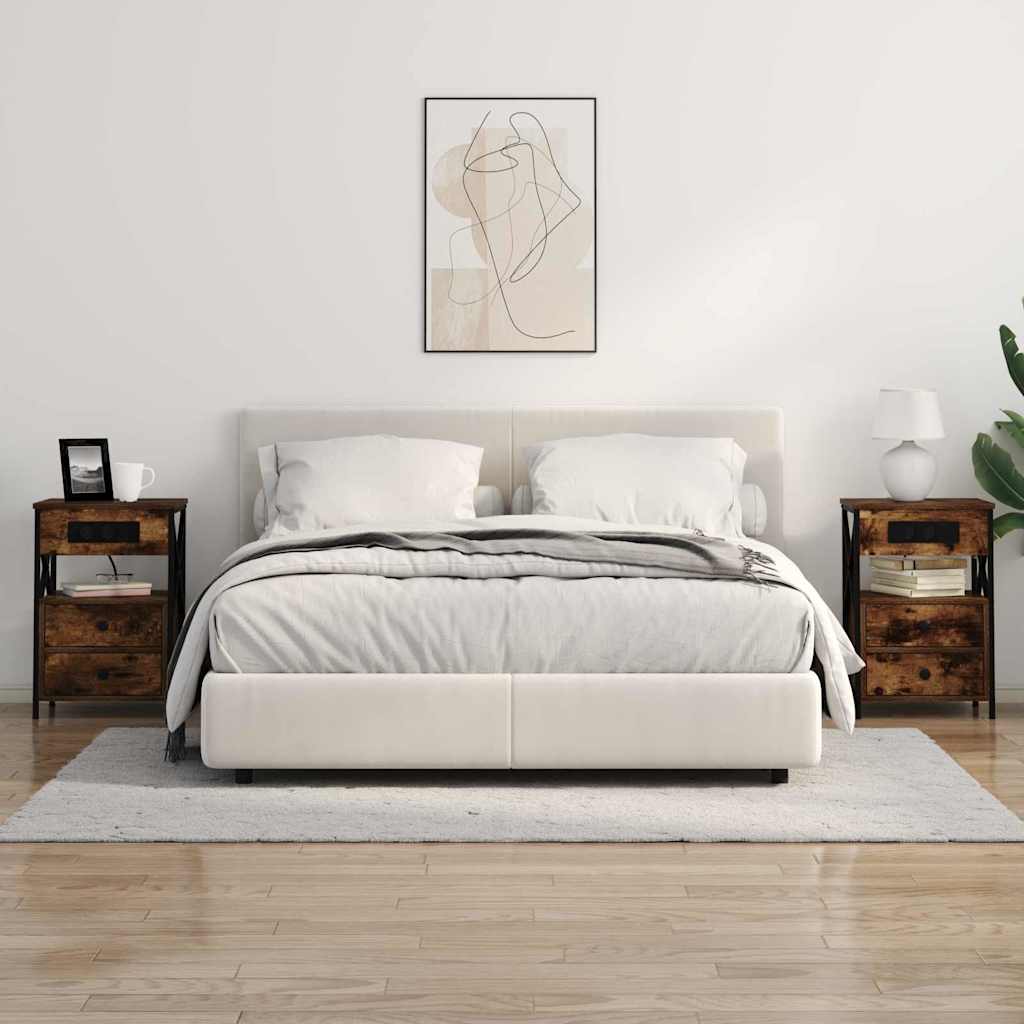 Nightstand Set (2 Pcs) Smoked Oak 40 X 31 X 60 Cm