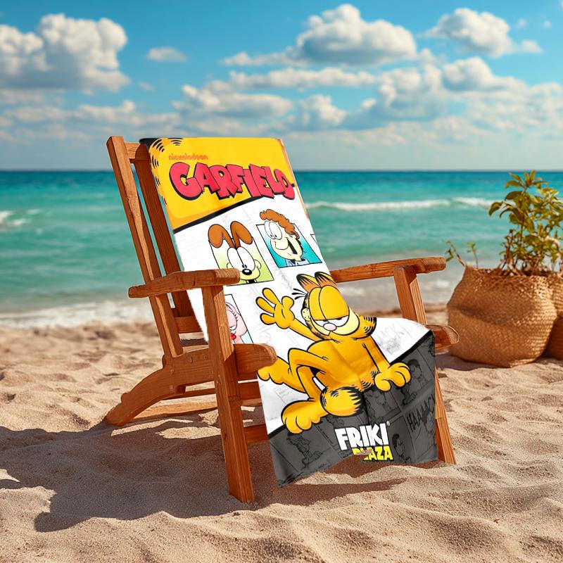 1Pc Garfield Comic Adventures Beach Towel, Quick Dry, Multi-Use for Beach Pool Gym Yoga Home Travel, Christmas, Halloween, Xmas Gift M929457