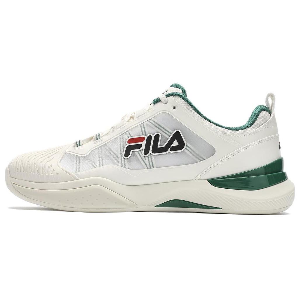 Fila SPEED SERVE Textile, Artificial Leather Breathable Coverage Support Low Top Tennis Shoes Men's White Green A12M411501FSW
