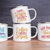 Christlicher Glaube Emaille Kaffee Tee Tassen Religiöse Zitate Trendiges christliches Geschenk für Gläubige Campingbecher Religiöse Glaubensgeschenke
