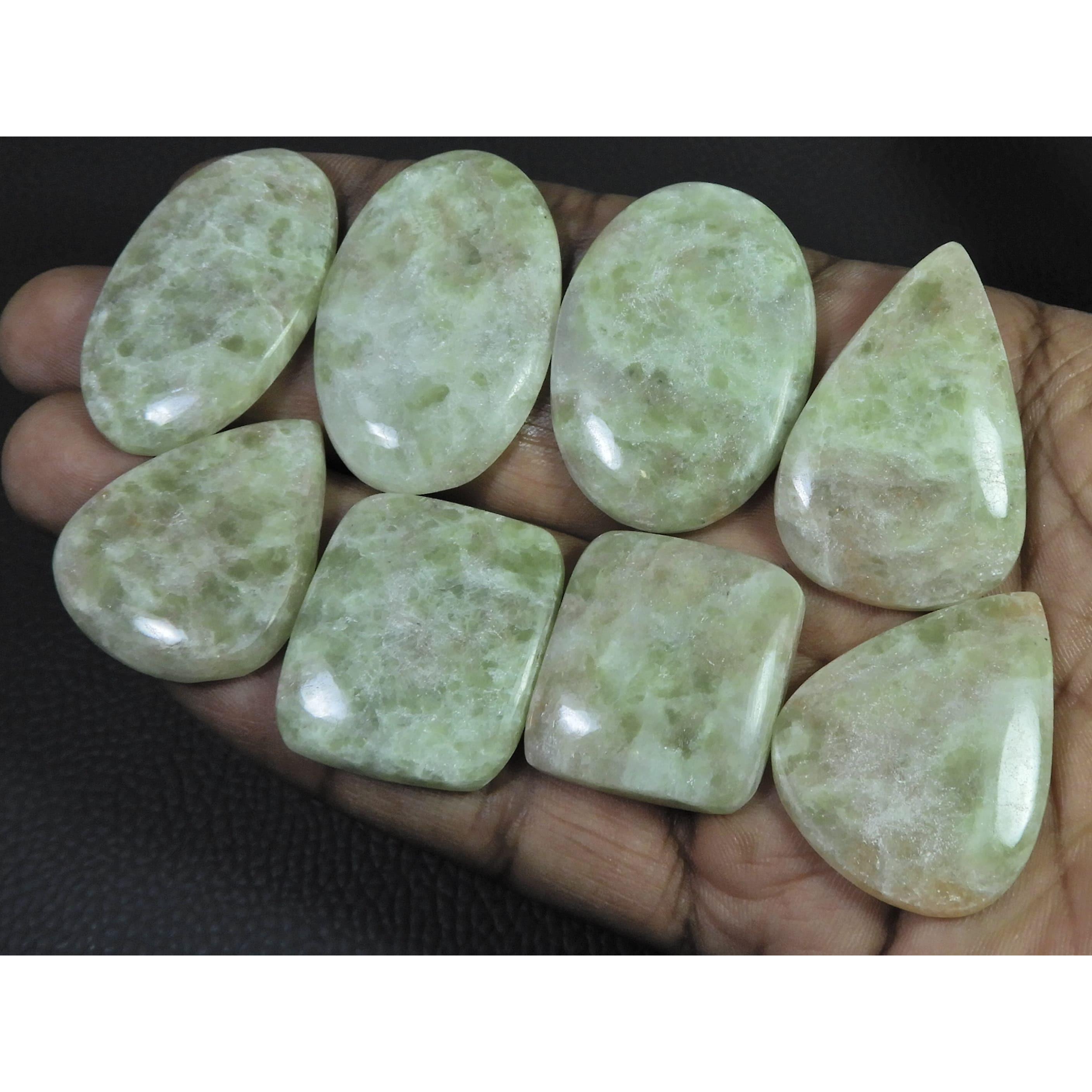 08Pcs Natural Sunstone Mix Shape Cabochon Loose Gemstone Lot 368Cts. C-2309