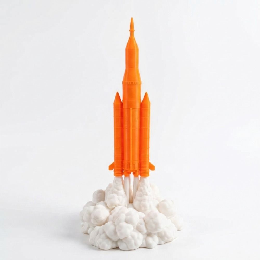 3D Design Rocket Launch Lamp Dimmable Gradient Rocket Projection Night Light Space Rocket Shape USB Powered