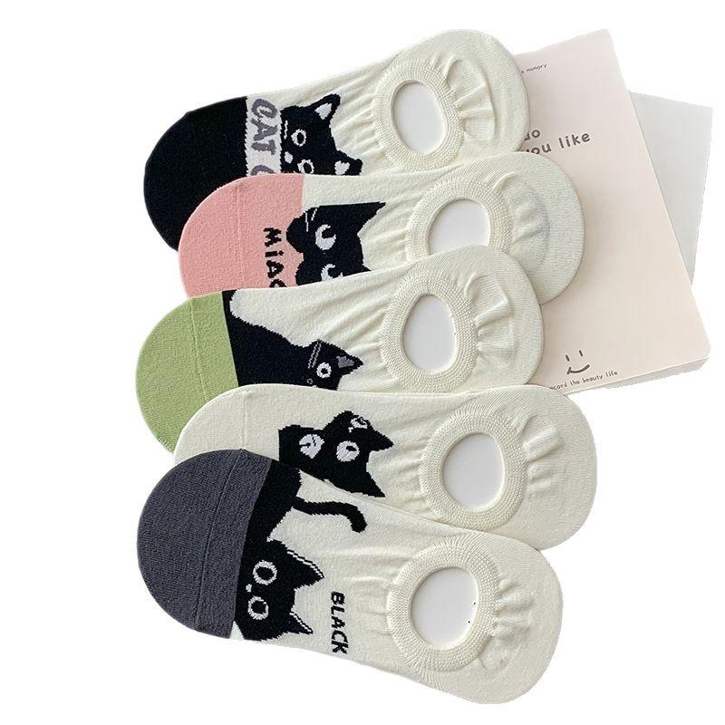 Female Summer Thin Silicone Non Slip Heel Shallow Mouth Invisible Socks