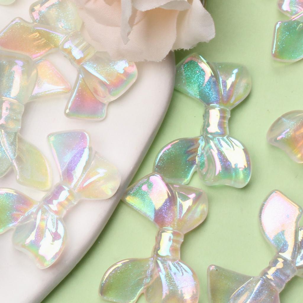 UV Plated Dazzle Jewelry Accessories Necklace Fashion Bow Loose Beads DIY Earring 10pcs Handmade Material Pendant
