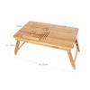 SONGMICS Bamboo Laptop Desk, Foldable Bed Table, Height Adjustable Sofa Tray, with 5 Tilting Angles, Air Holes, Small Drawer, 55 X 35 X (21 - 29) Cm