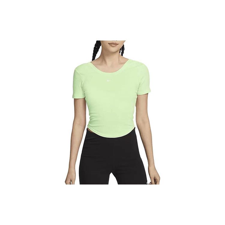 

Nike Повседневная футболка с круглым вырезом, однотонная, с коротким рукавом, женский топ, светло-зеленый FN3665376 L