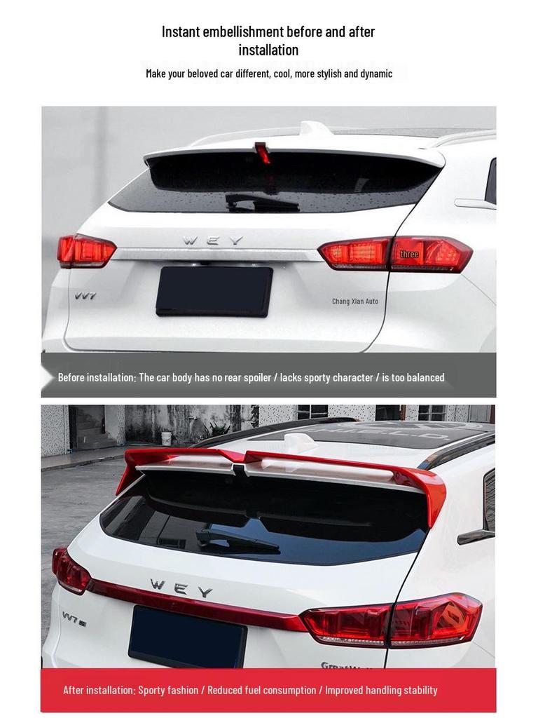 WEY VV7 Modified Rear Spoiler for Great Wall Wey Pai – Special Kit Wing Spoiler Diffuser for Car Exterior