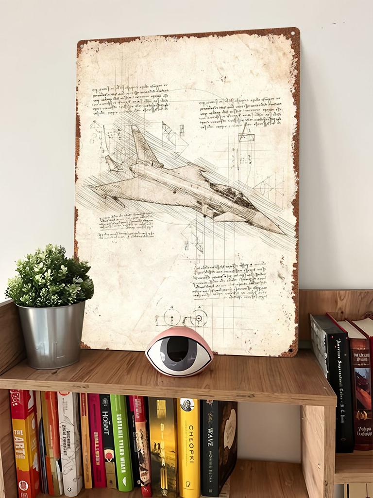 Eurofighter Typhoon Da Vinci Metal Poster Posters on the Wall Art Mural Customizable Metal Tin Signs for Wall Art Decoration