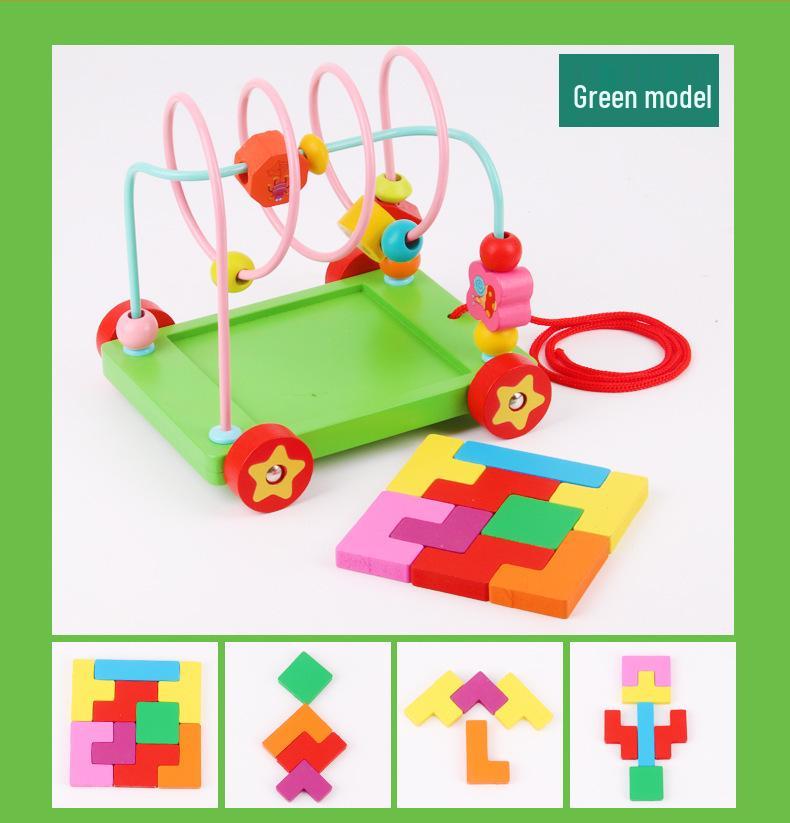 Montessori Wooden Animal Stringing Beads: Early Education & Hand-Eye Coordination Toy for Children Ages 3-6