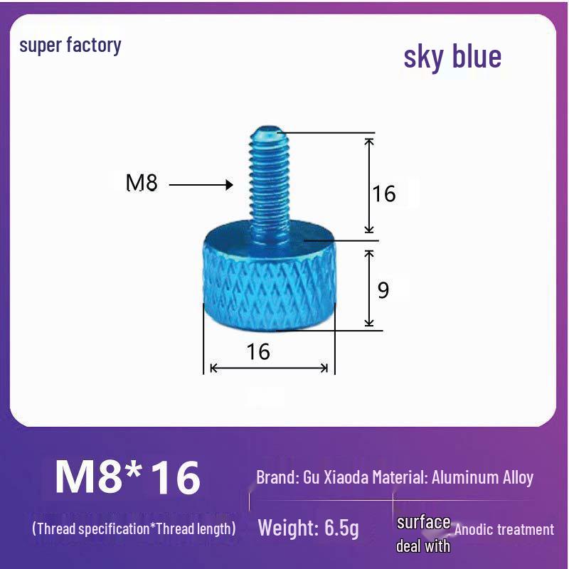 Knurled Aluminum Alloy Hand-Tightening Knob - M3M4M5M6M8 Sizes.
