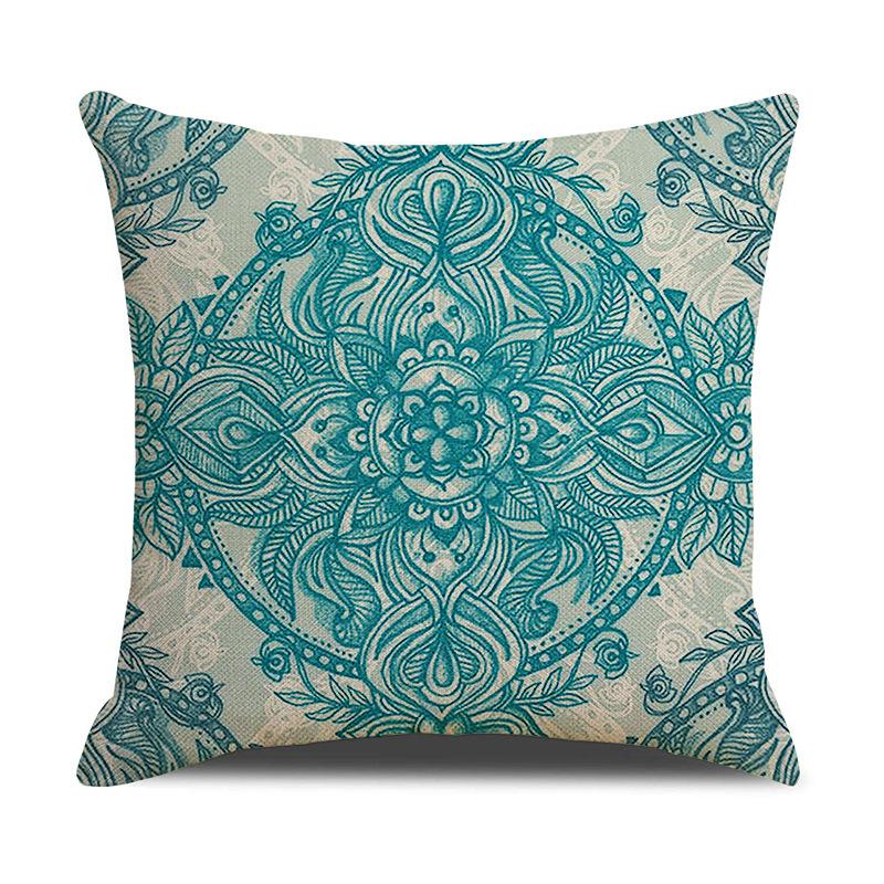 Retro Pattern Printed Cushion Pillow Cover Sofa Side Sleeping Household Products Linen Cushion Geometric Pattern