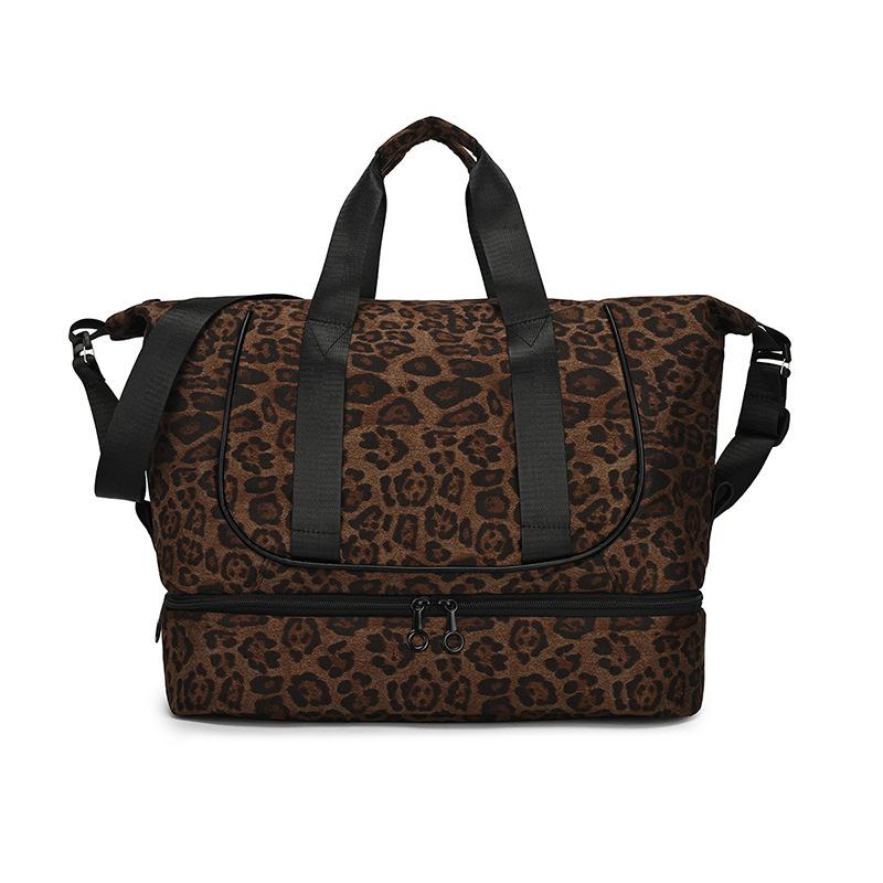 Leopard Print Large Capacity Travel Bag Women's Short-Distance Boarding Storage Bag Portable Luggage Bag