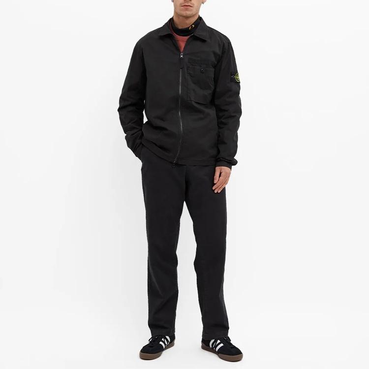 STONE ISLAND Supima Cotton Shirt Jacket 'Black' Men's 761512619-V0029
